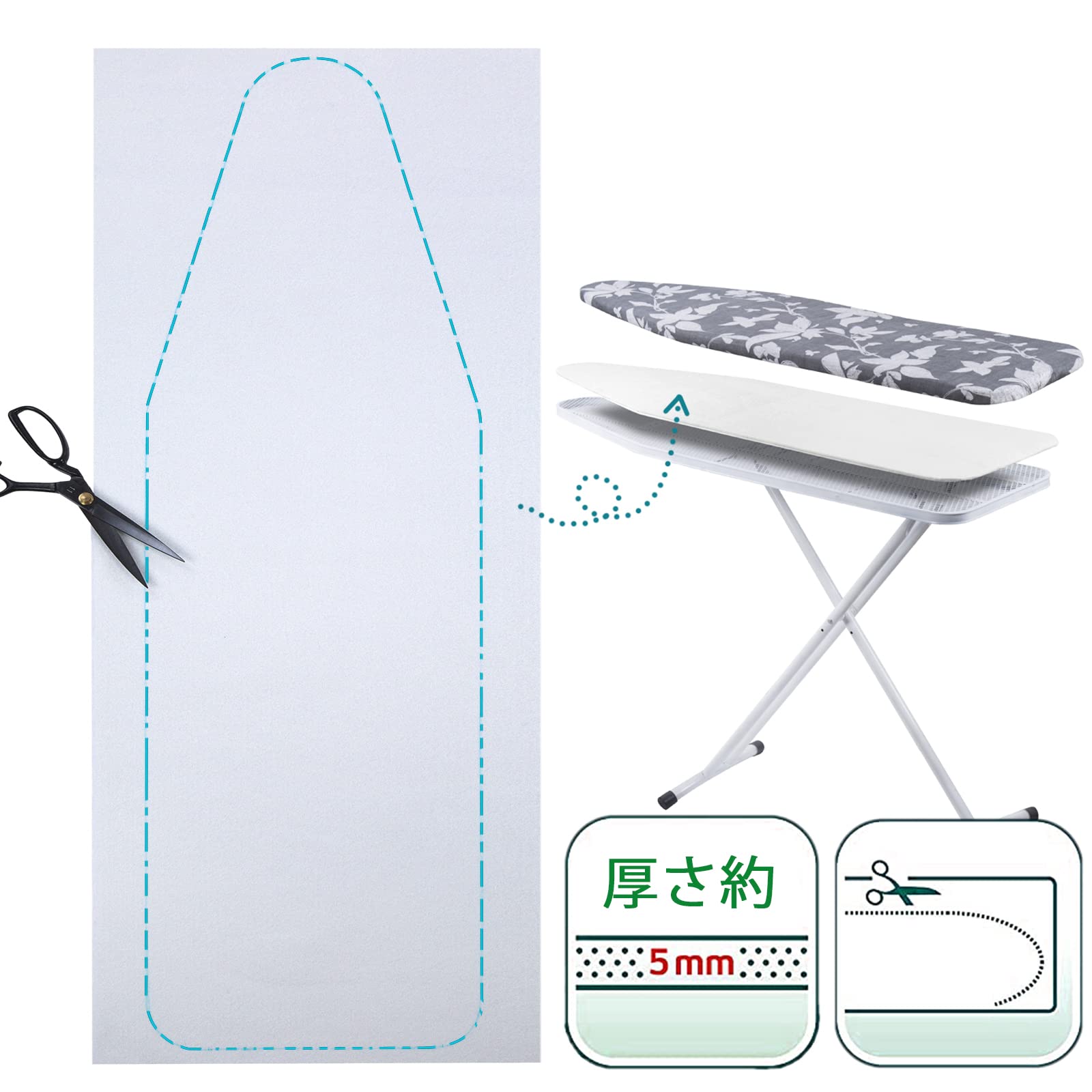 Amazon.co.jp : MZXcuin フリークッション アイロン台用綿，厚手の